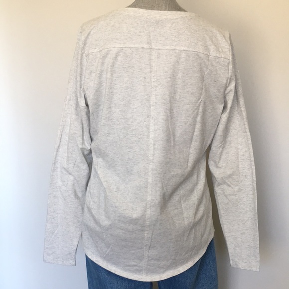 3/$20 EUC LOFT Silver Shimmer Stripe Long Sleeve Tee, size Large ❤️ - Picture 5 of 10